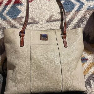Dooney & Bourke Cream and Tan Shoulder Bag